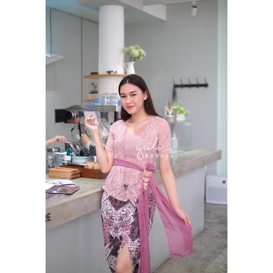 Setelan Kebaya Bordir Special Ping Creamy | Bordir Encim