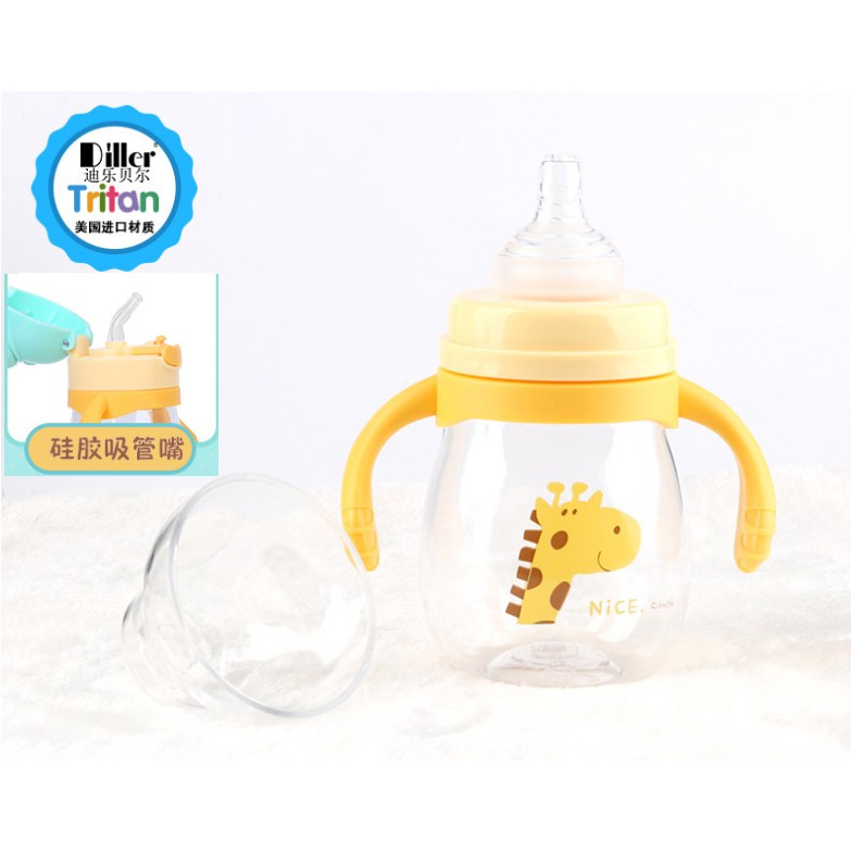 Botol air minum Bayi Baby Balita Diller Tritan 100% BPA FREE Dual cap