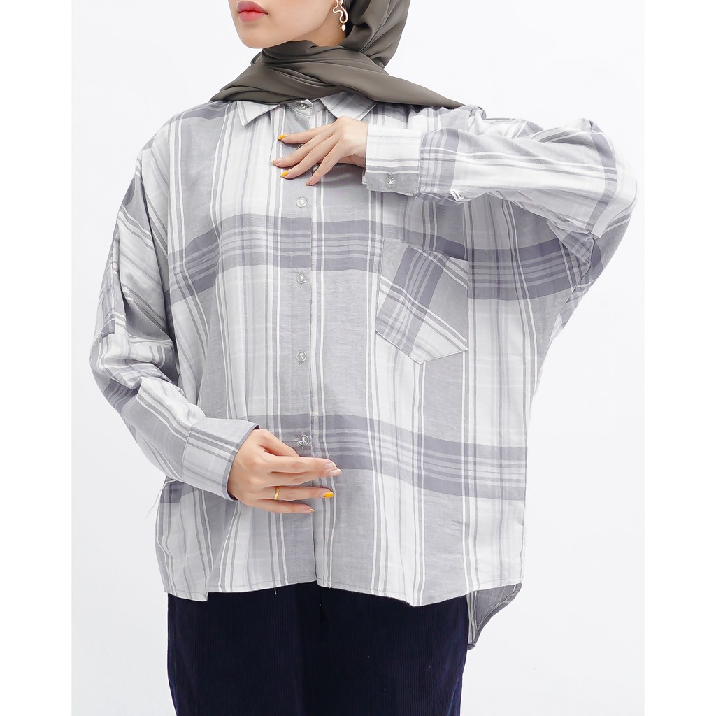 KEMEJA BOYFRIEND KOREA OVERSIZE OMBRE FLANEL PREMIUM SHIRT B341-Motif 22