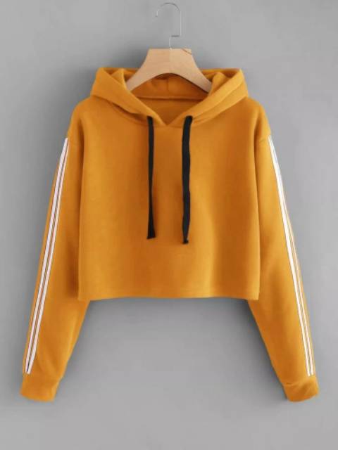 JAYA.Co Sweater Hoodie SLEVEE List Tangan 5 warna fit L - fit XL