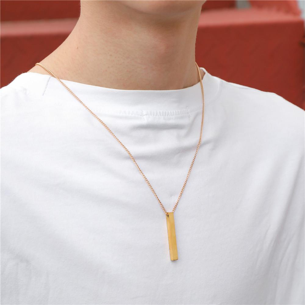 Nickolas1 Kalung Persegi Panjang Trendi Sederhana Emas Gaya Keren Hip-hop Rantai Sweater Anti Karat