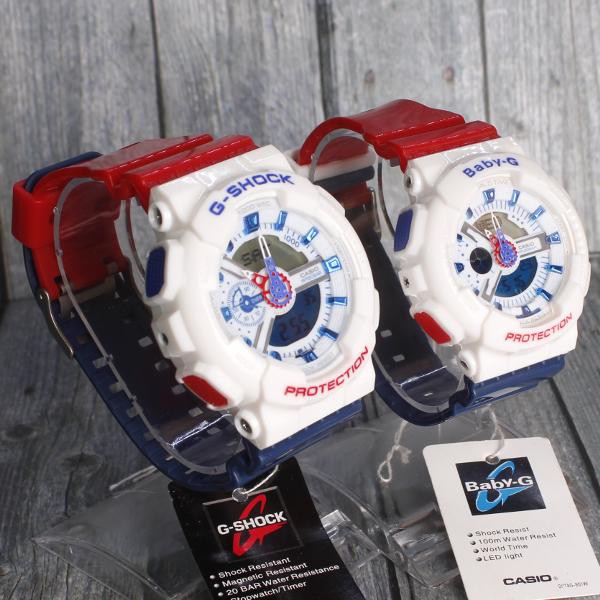 TERMURAH  Jam Tangan Couple CASIO G Shock & Baby G GA110 Putih merah biru pria & wanita samaan .