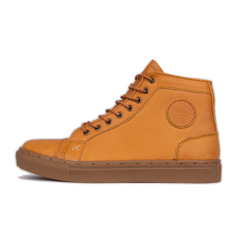 Sepatu boot cowok kulit asli Exodus Tan