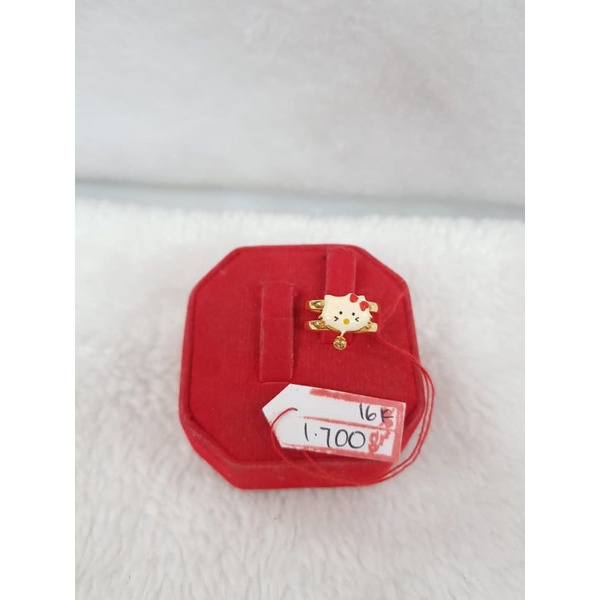 CA360G139G cincin anak spiral boneka hello kitty emas kuning asli berat 1.700 no 5 d 1.3 kadar 70% 1