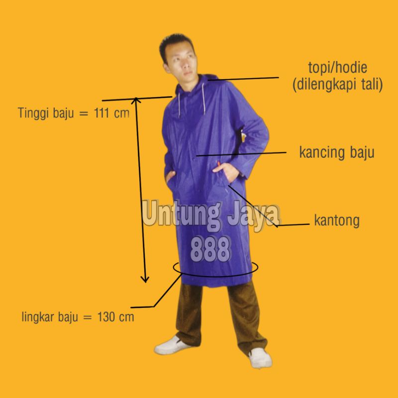 Jas Hujan Korea Jaket Dewasa Stelan Panjang Coat