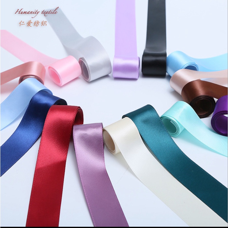 Pita Satin Motif Buket Bouquet Bunga Dekorasi / Pita Kado KB06