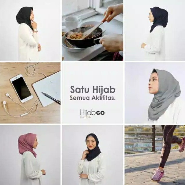 Hijab GO by GUMUN Reguler Size Jilbab Instan Praktis Tanpa Peniti Earphone Friendly Sporty Fashion Muslim Wanita