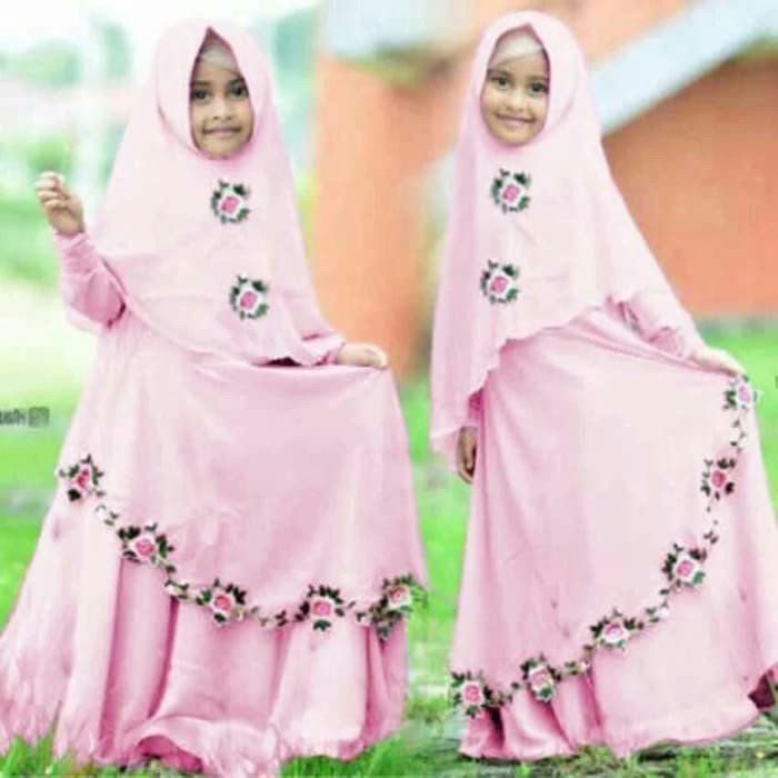 syari anak bunga nazwa pink gamis anak perempuan kid kids