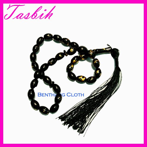 Tasbih Hitam Corak Emas Promo