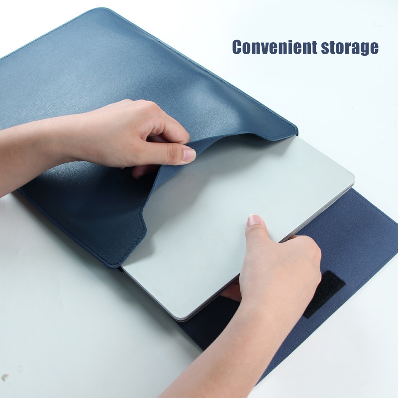 Bonkyo 13 - 14 Inch Case Stand Sleeve PREMIUM PU LEATHER Kulit MACBOOK Air Sarung Skin LAPTOP