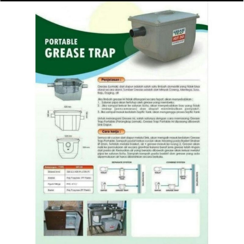 GREAS TRAP IGT 30 / Bagus dan mumer