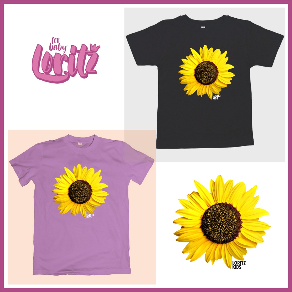 KAOS ANAK SUNFLOWER LILAC BUNGA MATAHARI