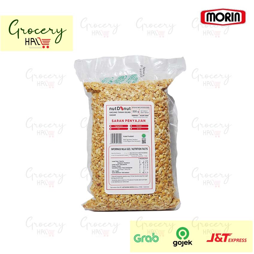 

MORIN NUT DONUT 500 GRAM ( DICED PEANUT / KACANG TANAH CINCANG SIAP PAKAI )