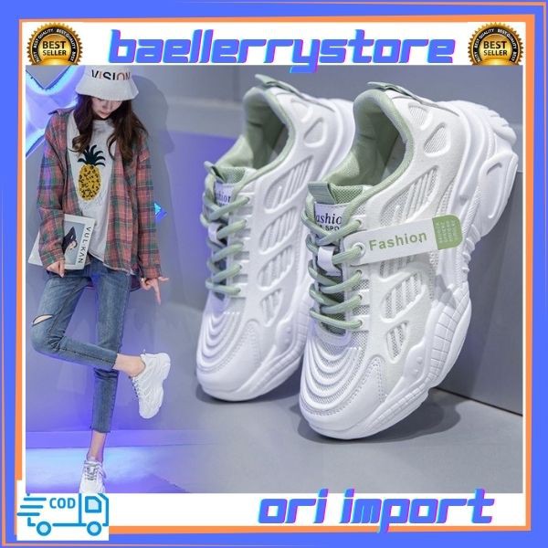 BS / COD Sepatu Sneakers Import Fashion Wanita Korea 202 Terlaris