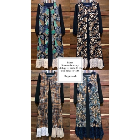 GAMIS MELAYU MALAYSIA ANAK TANGGUNG OUTER SERURY MIX KATUN