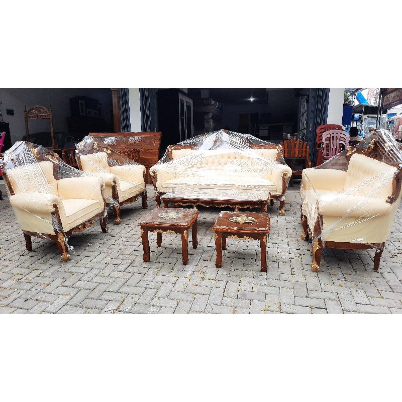 Kursi tamu Rohmawi Inul,virginia dan garuda ori  tanganan bungkus/kayu jati jepara GRADE A