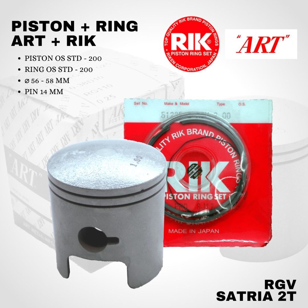 Seher Piston set ART Satria 2T RGV + RING RIK OS STD - 200