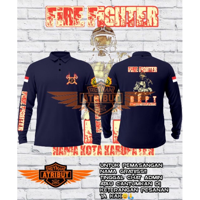 kaos polo fire fighter / kaos polo damkar / kaos wangki fire fighter / kaos wangki damkar