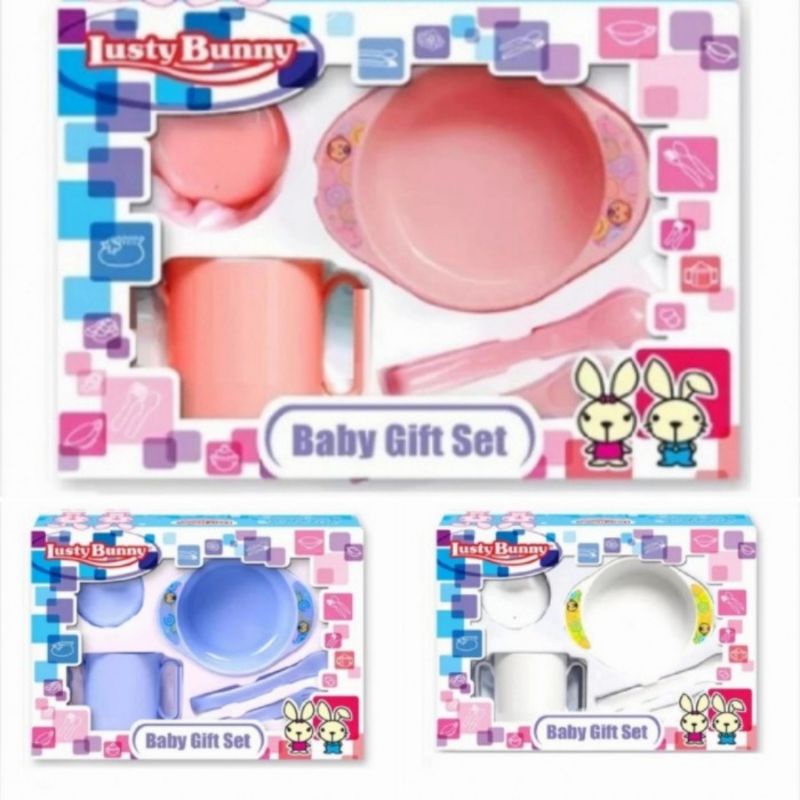 Feeding Set Bayi Lusty Bunny Tempat makan bay Gift set Lusty Bunny LB 1404