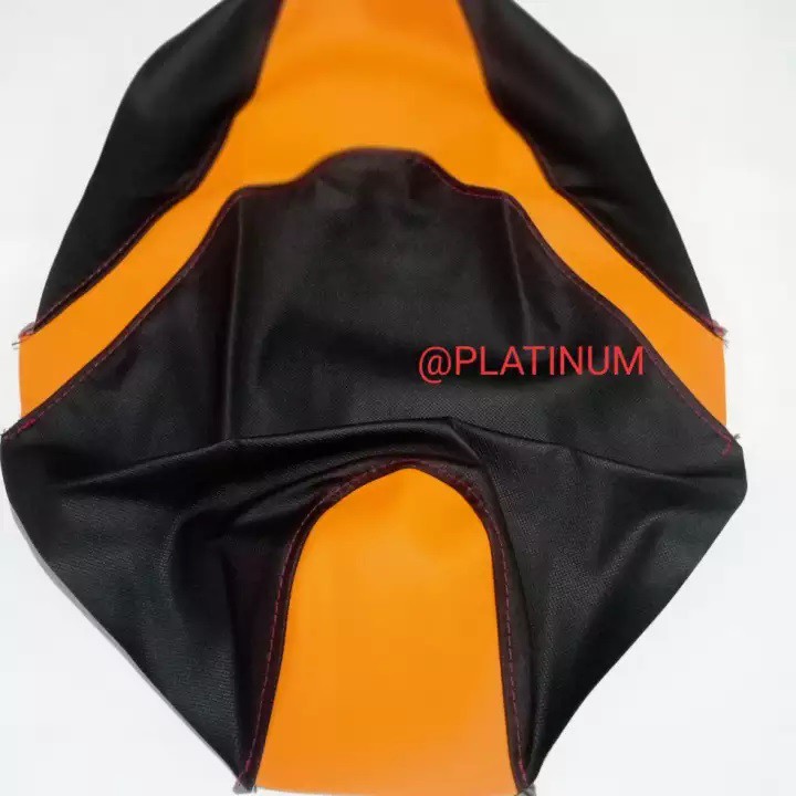Kulit / Custom / Sarung jok motor X ride bahan ORIGINAL Warna Hitam - Orange