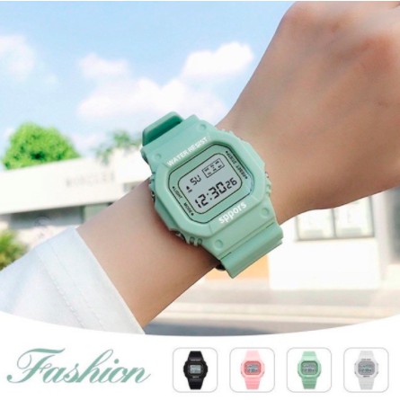 BAJ JAM TANGAN DIGITAL RUBBER PRIA BAJ WANITA SEGI DW-5600 GROSIR MURAH KARET SPORT LED MOTIF BUNGA DAN POLOS COUPLE JF052 C8