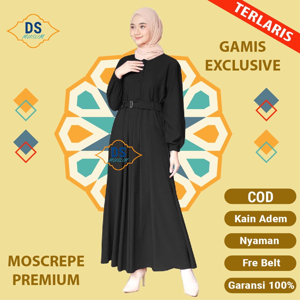 Gamis Terbaru 2021 Baju gamis Remaja Modern Kekinian Polos Hitam