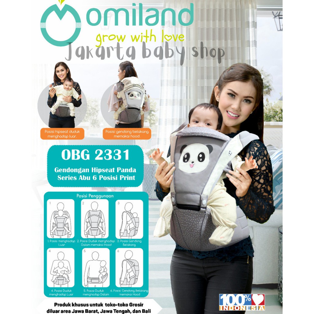 OMILAND GENDONGAN HIPSEAT SLOTH / ALPACA / RAINBOW / PANDA / FEATHER / SAILOR SERIES OMILAND