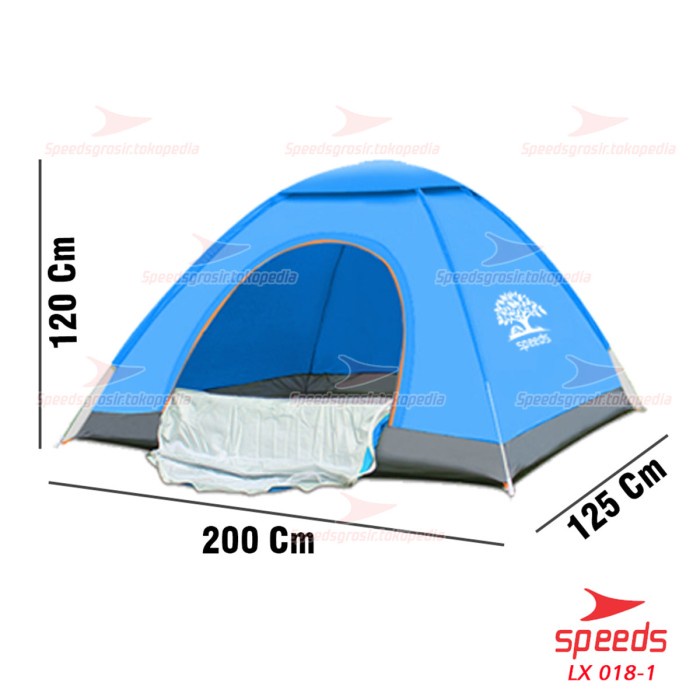 Tenda Camping Tenda Gunung Kapasitas 2 Orang Buka Otomatis 018-6 - Biru Otomatis