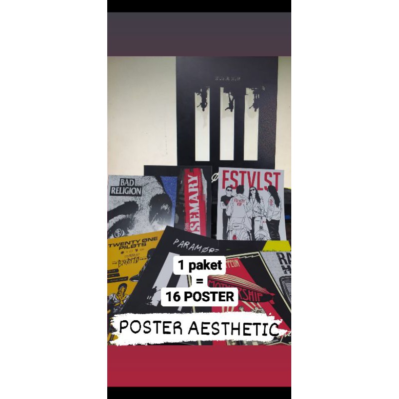 ( 16 pcs ) Wall Poster Custom / Poster Aesthetic / Poster Band / Poster Kpop / Poster Rock