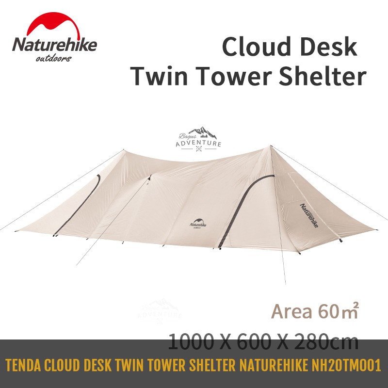 Tenda Cloud Desk Twin Tower Shelter Naturehike NH20TM001
