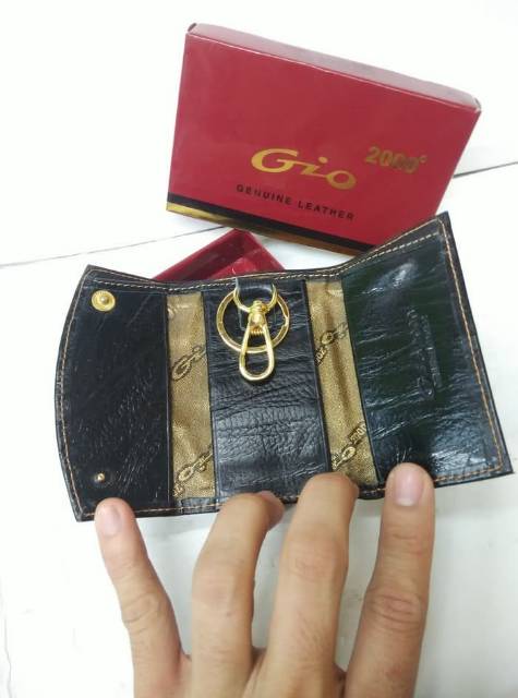 Dompet kulit asli STNK - gantungan kunci mobil/motor GIO 2000