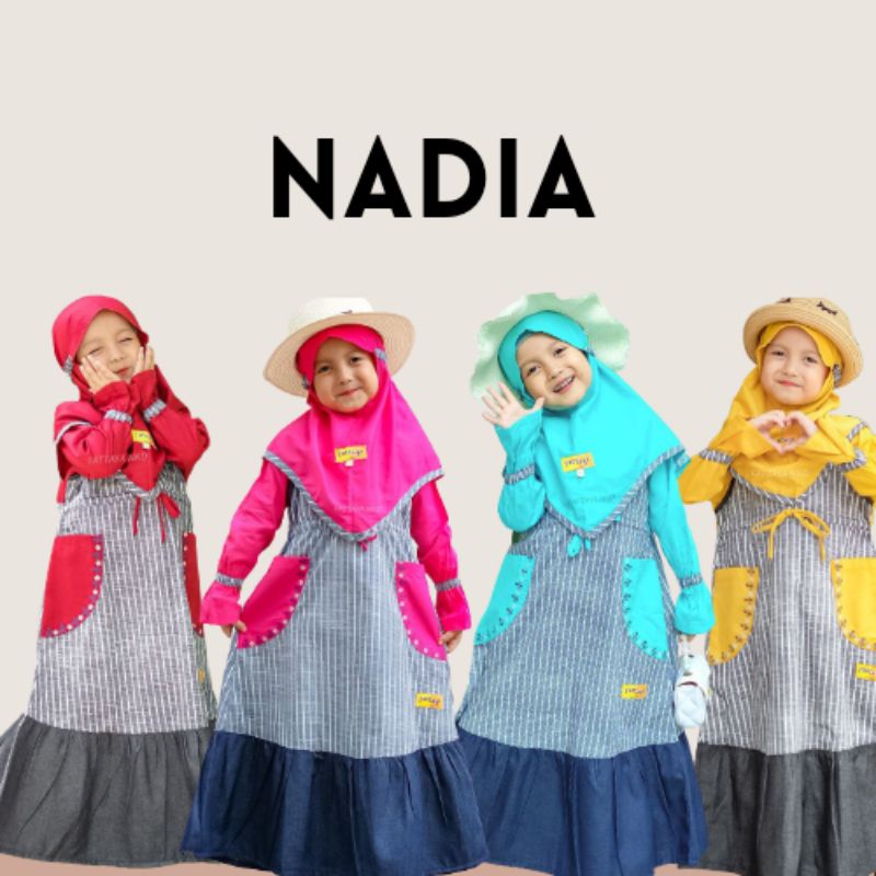 Fattaya Gamis Nadia - Gamis Anak - Setelan Anak - Baju Muslim Anak -  Fattaya Terbaru - Gratis Ongki