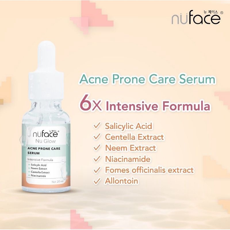 Nuface Nu Glow Face Serum 20 mL BRIGHTEN &amp; SUPPLE / ACNE PRONE CARE / HYDRA LOCK &amp; YOUTHFUL ANTI AGING /VIT C / AHA PEELING SERUM