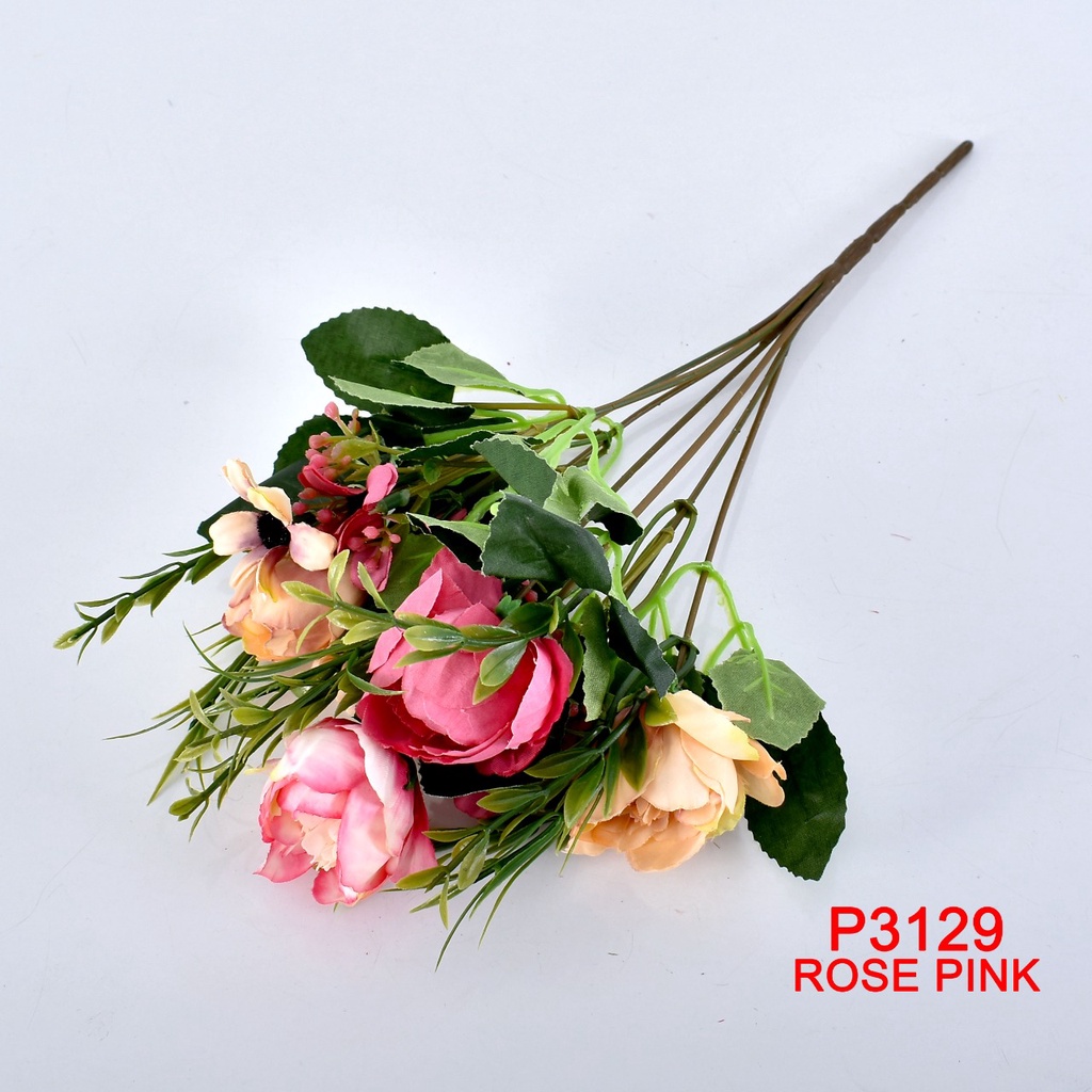 TF11 COD P3129 ( 1 KILO BISA MUAT 28 PCS ) BUNGA DEKORASI BUNGA HIAS BUNGA ARTIFISIAL BUNGA PALSU-ROSE PINK
