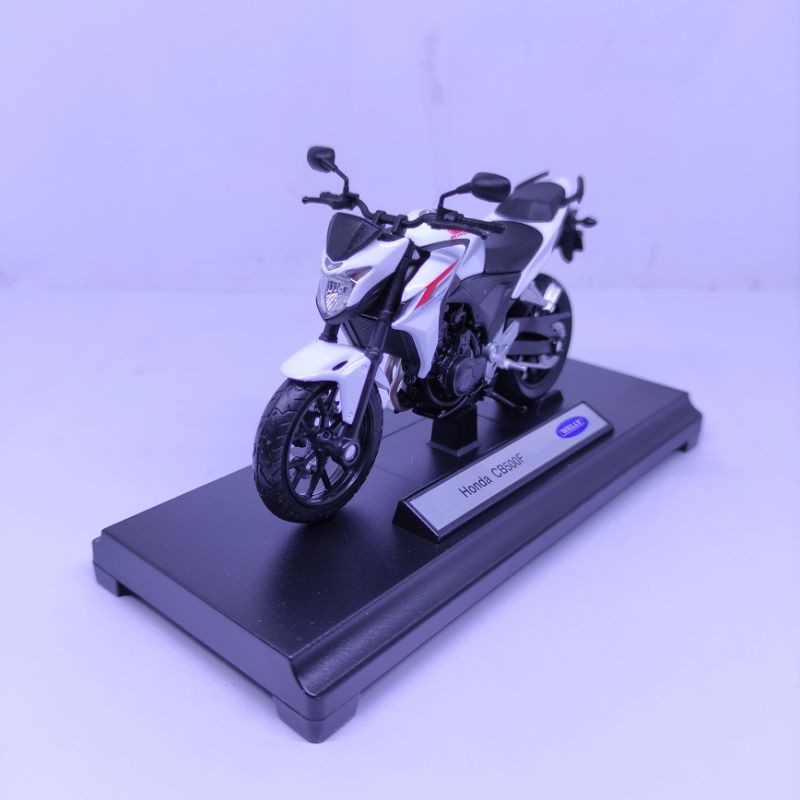 Diecast miniatur motor sport Honda CB500F 1:18 Welly Murah