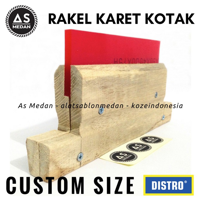 Rakel Kayu Karet Kotak Alat Sablon Manual
