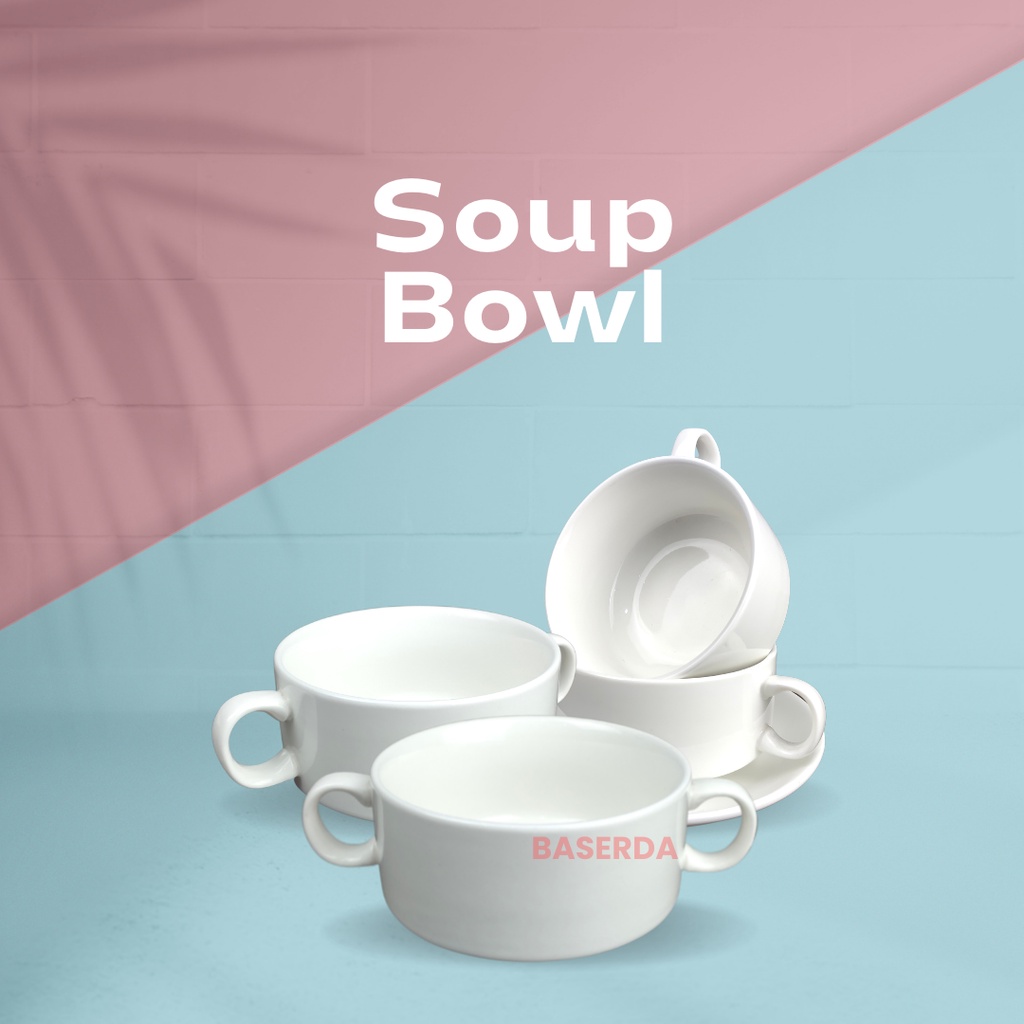 SOUP BOWL &amp; SOUP SAUCER - MERK OSTIN - A6977 &amp; A4185