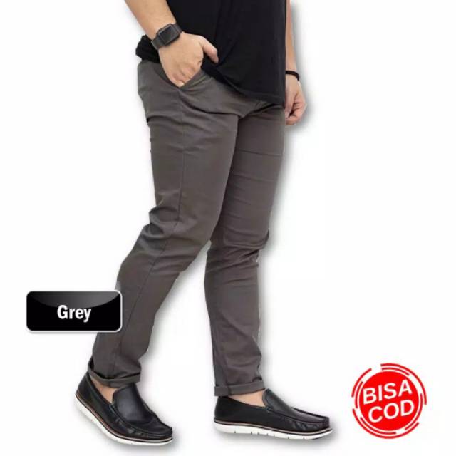 PROMO 8.8 || CELANA PANJANG RIB SKINNY GREY BLACK CREAM MOCCA