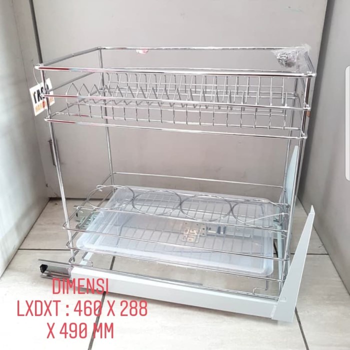 Rak Botol - Taco Rak Botol & Piring/Kitchen Set Rack Stainless Steel Hw-006Ss