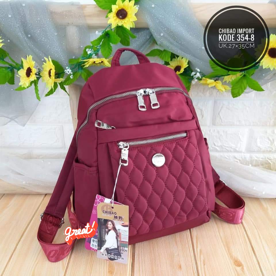 Tas Ransel Wanita Tas Ransel Chibao kode 354-8 size 34x26x16 cm MODEL RANSEL CHIBAO SPECIAL PRICE !!