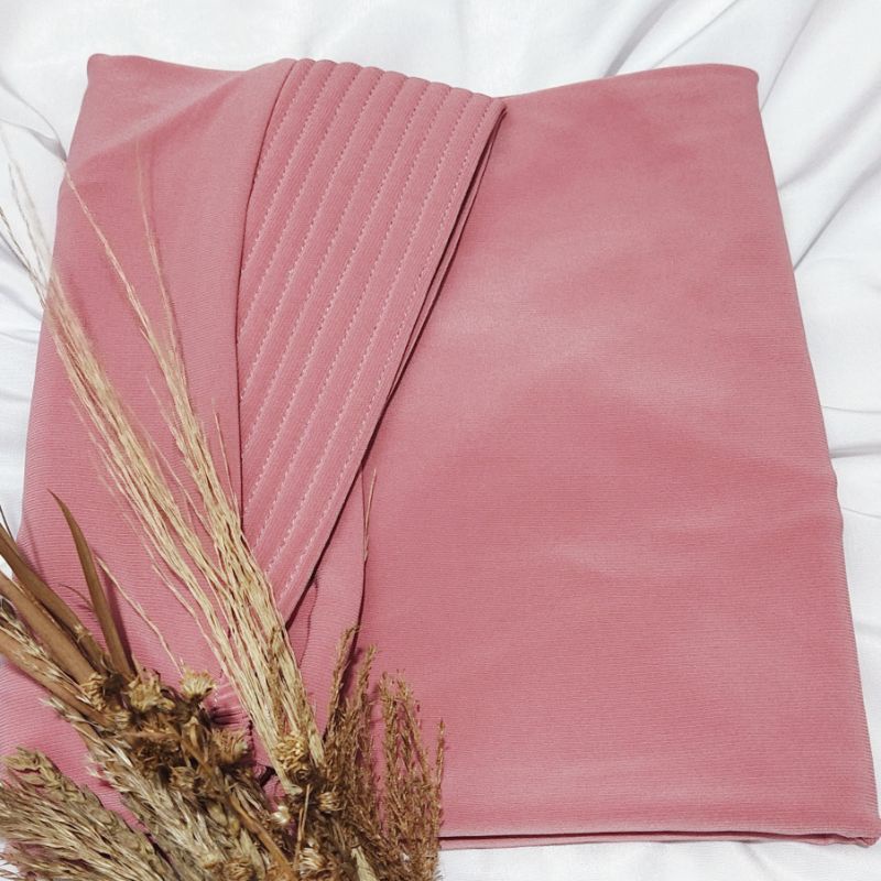 Jilbab Instan Jersey korea hijab jersey karet dagu By Miftah Collection Part 1-Salem peach