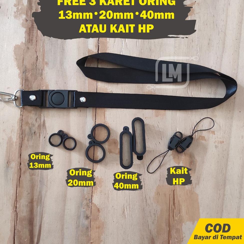 

€ Lanyard Pods & HP Polos Hitam /ZEHKM Kekinian