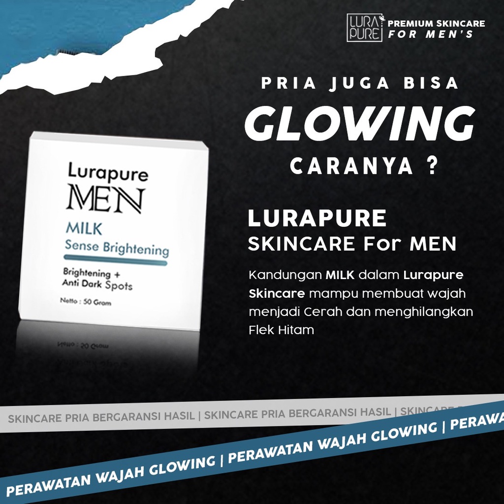 lurapure skincare MEN Milk Sabun Pria Mencerahkan Wajah, Mengatasi Flek Hitam perawatan wajah BPOM s