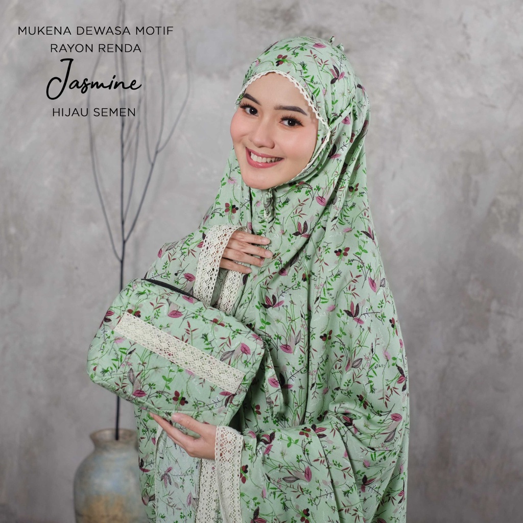 MUKENA BALI TASIK - MUKENA RENDA RAYON DEWASA MOTIF JASMINE