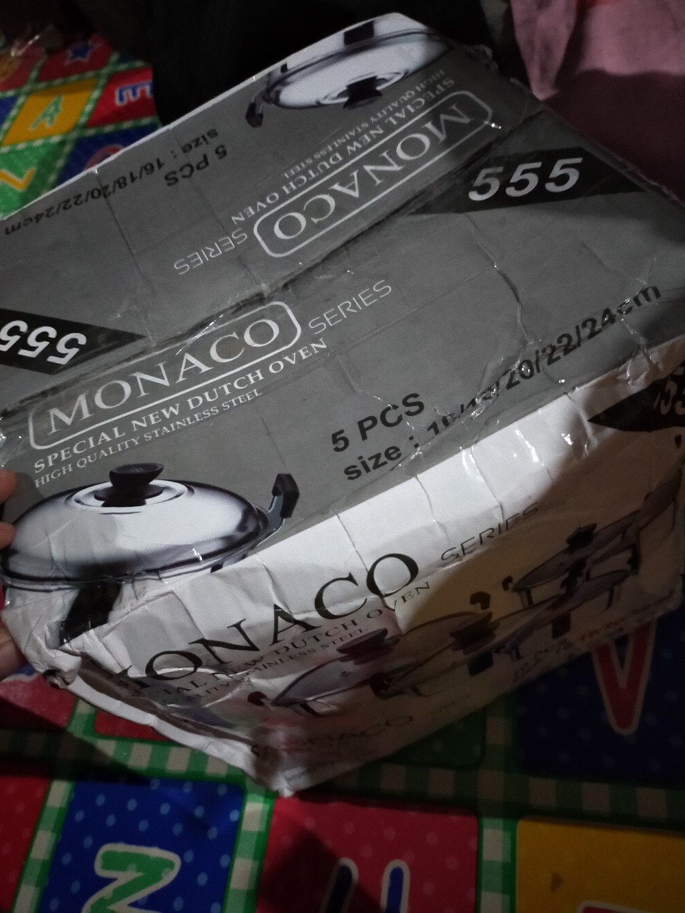 Panci Kuping Set + Tutup Kaca Set Isi 5 Pcs Uk 16,18,20,22,24 Ndo 555 Monaco