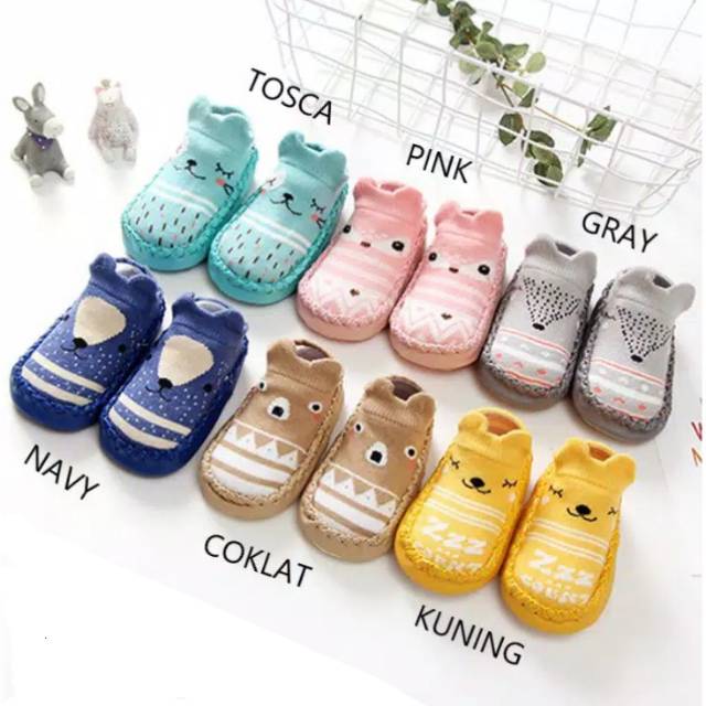 Baby prewalker shoes sepatu belajar jalan learn walk socks bayi soft material tidak licin kaos kaki sock socks non slip