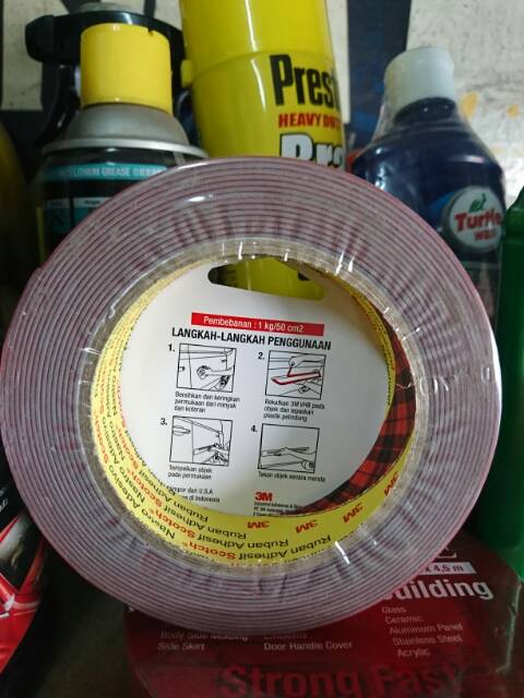 

HJK 3M VHB 24mm x 4.5m Double Tape Foam Merah Otomotif & Building ORI 3M