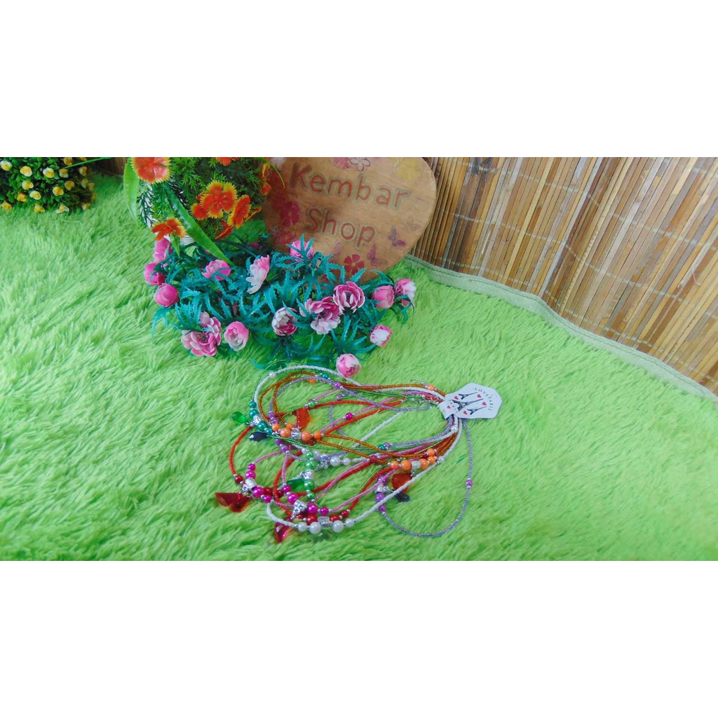 KAL-MOTE MURAH MERIAH KALUNG ANAK PEREMPUAN CEWEK AKSESORIS PERHIASAN IMITASI MOTE WARNA RANDOM