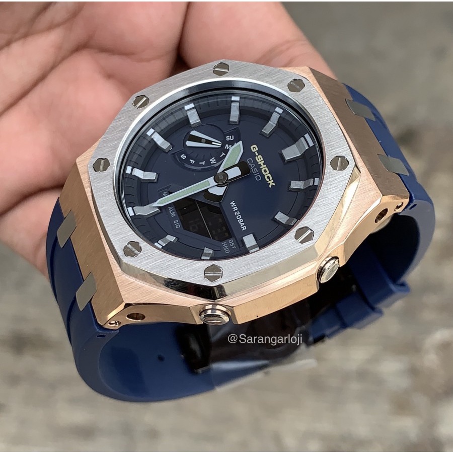 Jam Gshock GA2100 Original Garansi Custom AP Blue rose