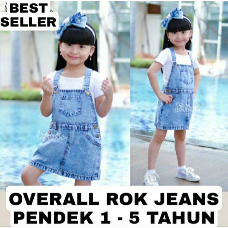 WK OVERALL ROK JEANS PENDEK RIPPED ANAK PEREMPUAN JUMPSUIT BAJU KODOK SETELAN CEWE MURAH